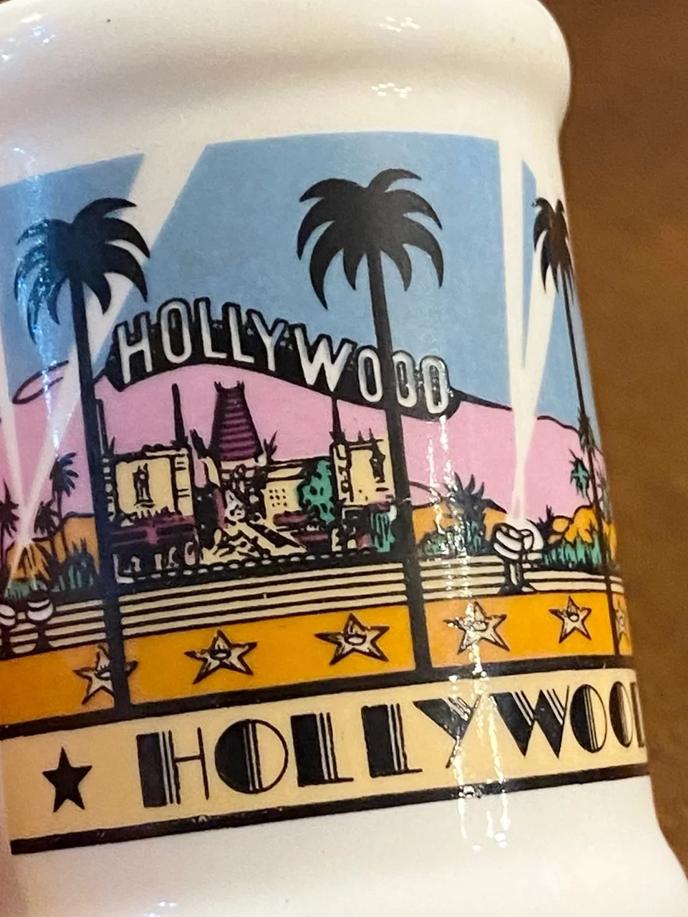 VTG 1984 Hollywood California Karol Western Ceramic Shot Glass Mini Mug 2.5”